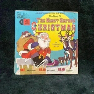 Vintage Disneyland The Story  of the Night
Before Christmas Book and Record